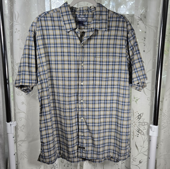 Structure Other - Structure‎ Plaid Short Sleeve Button Up Men’s Large 90s Y2K Plaid Button-Up